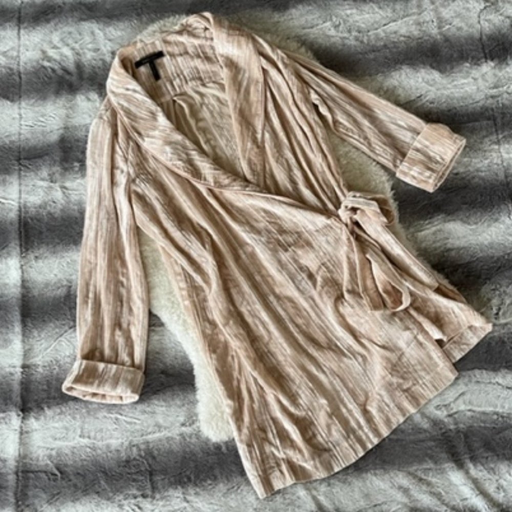 BCBGMaxAzria Crushed Velvet Wrap Around Day to Night Coverup